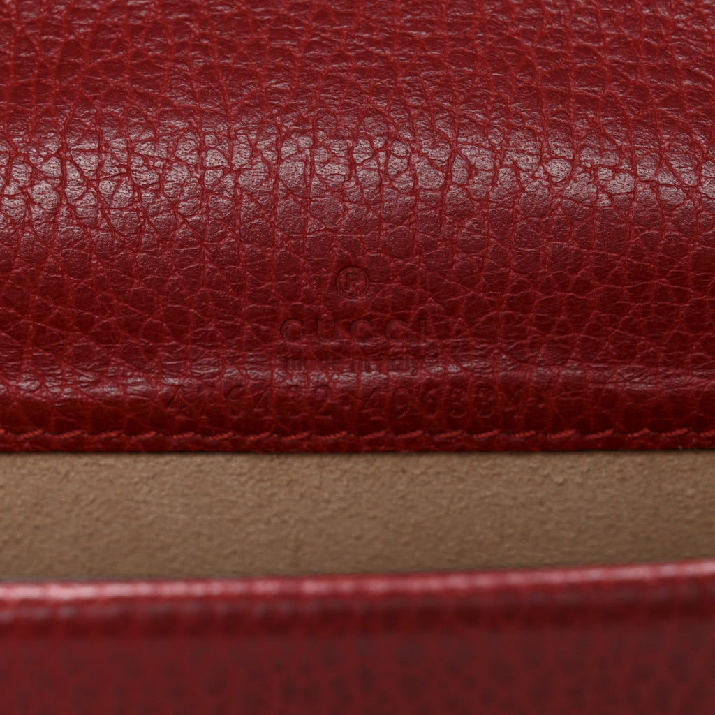 Gucci Calfskin Super Mini Dionysus Shoulder Bag Hibiscus Red