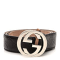 Gucci Calfskin Interlocking G Belt 95 38 Dark Brown