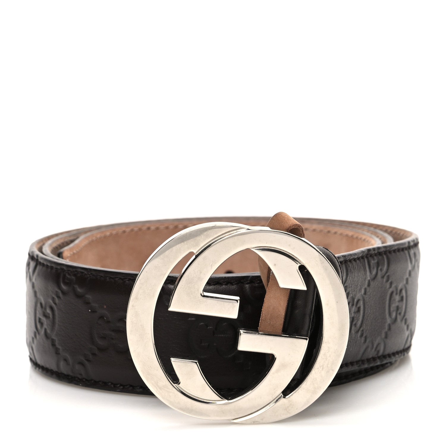 Gucci Calfskin Interlocking G Belt 95 38 Dark Brown