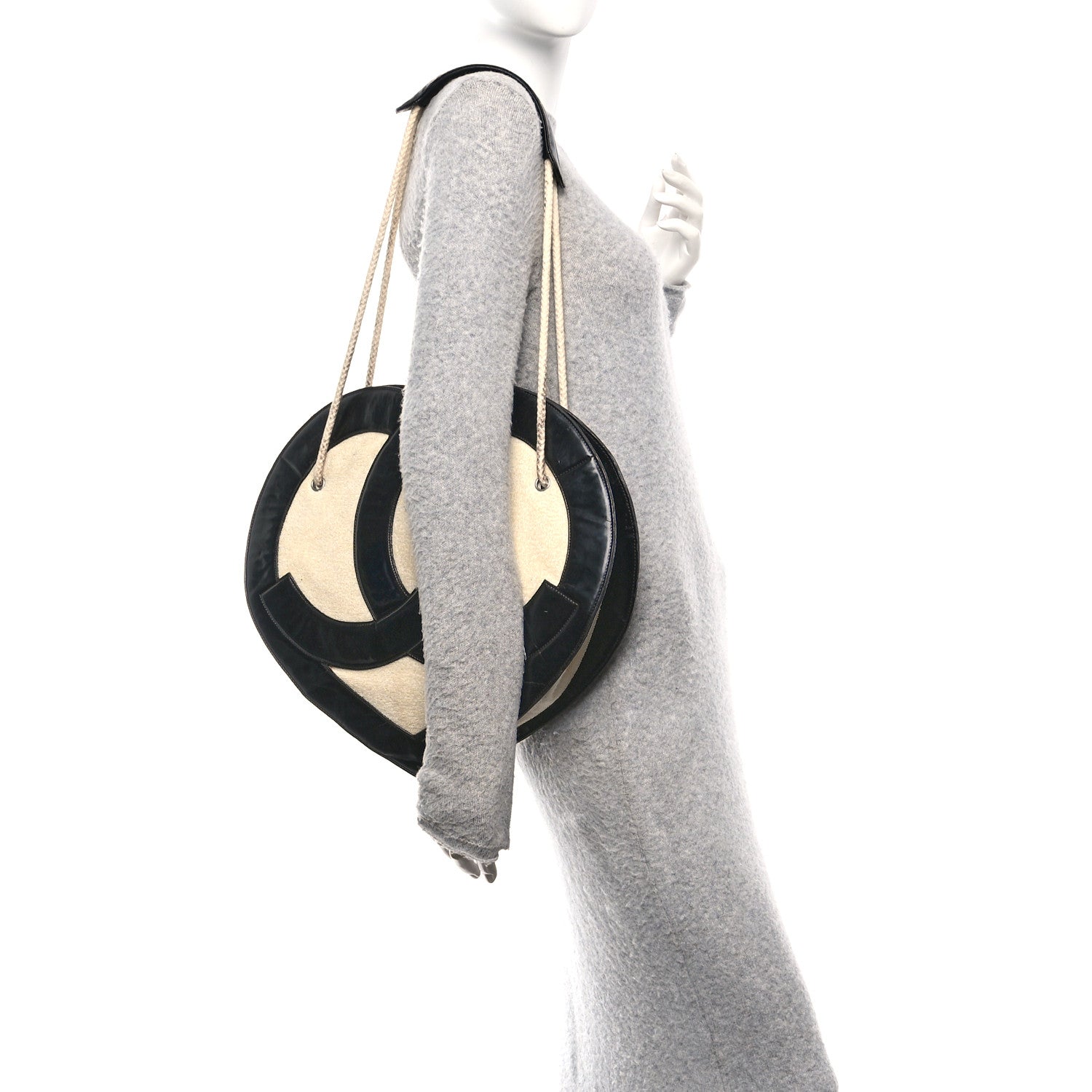 Chanel Patent Terry Cloth CC Heart Shoulder Bag Black