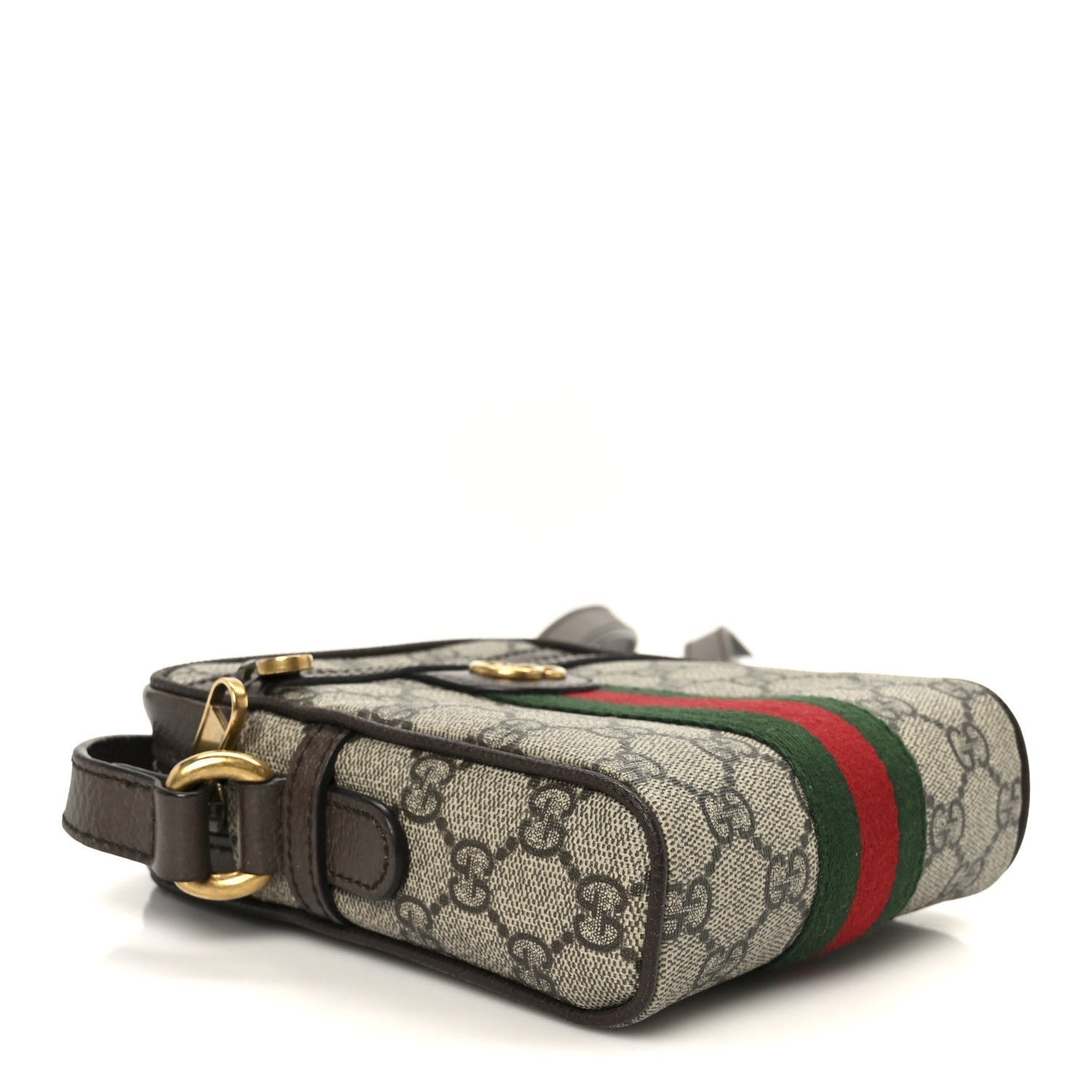 Gucci GG Supreme Monogram Web Mini Ophidia Messenger Brown