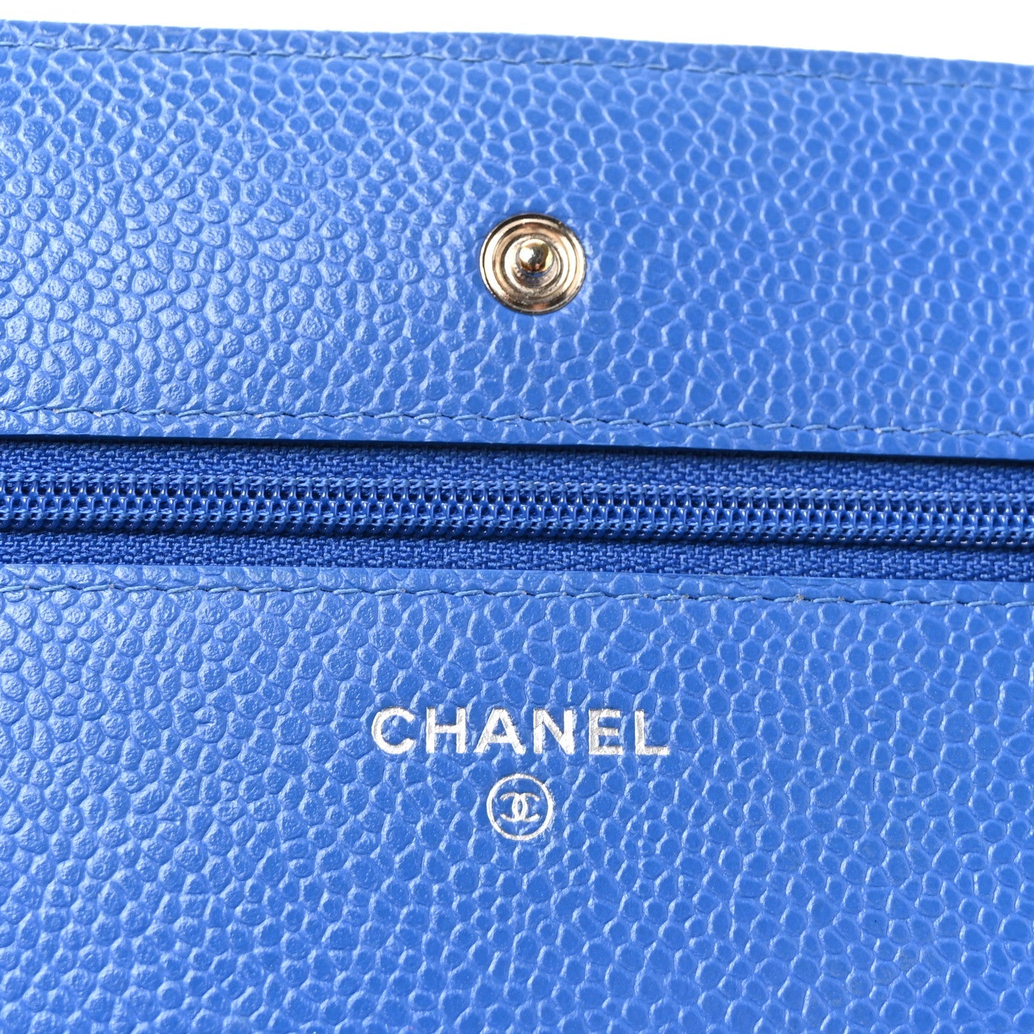 Chanel Caviar Quilted Wallet on Chain WOC Blue