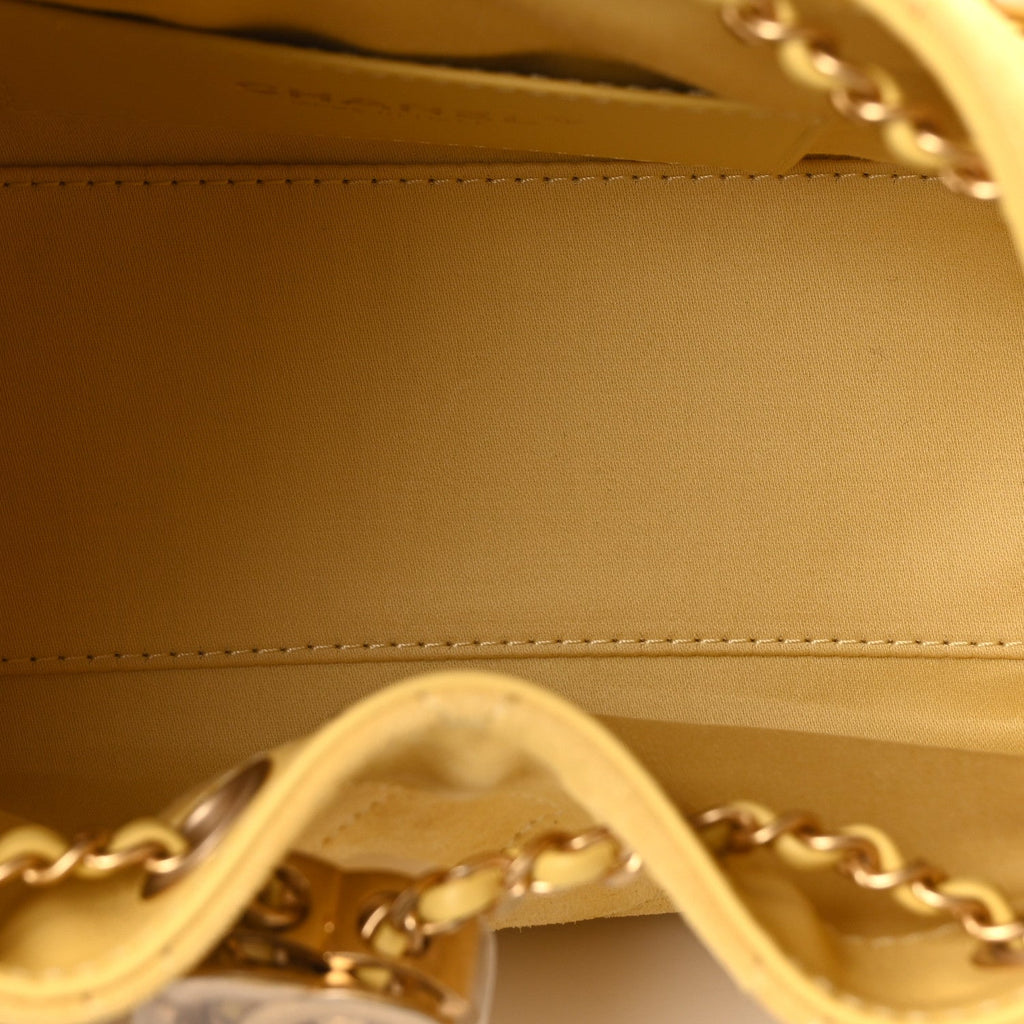Chanel Suede Quilted Mini Chanel 25 Handbag Yellow