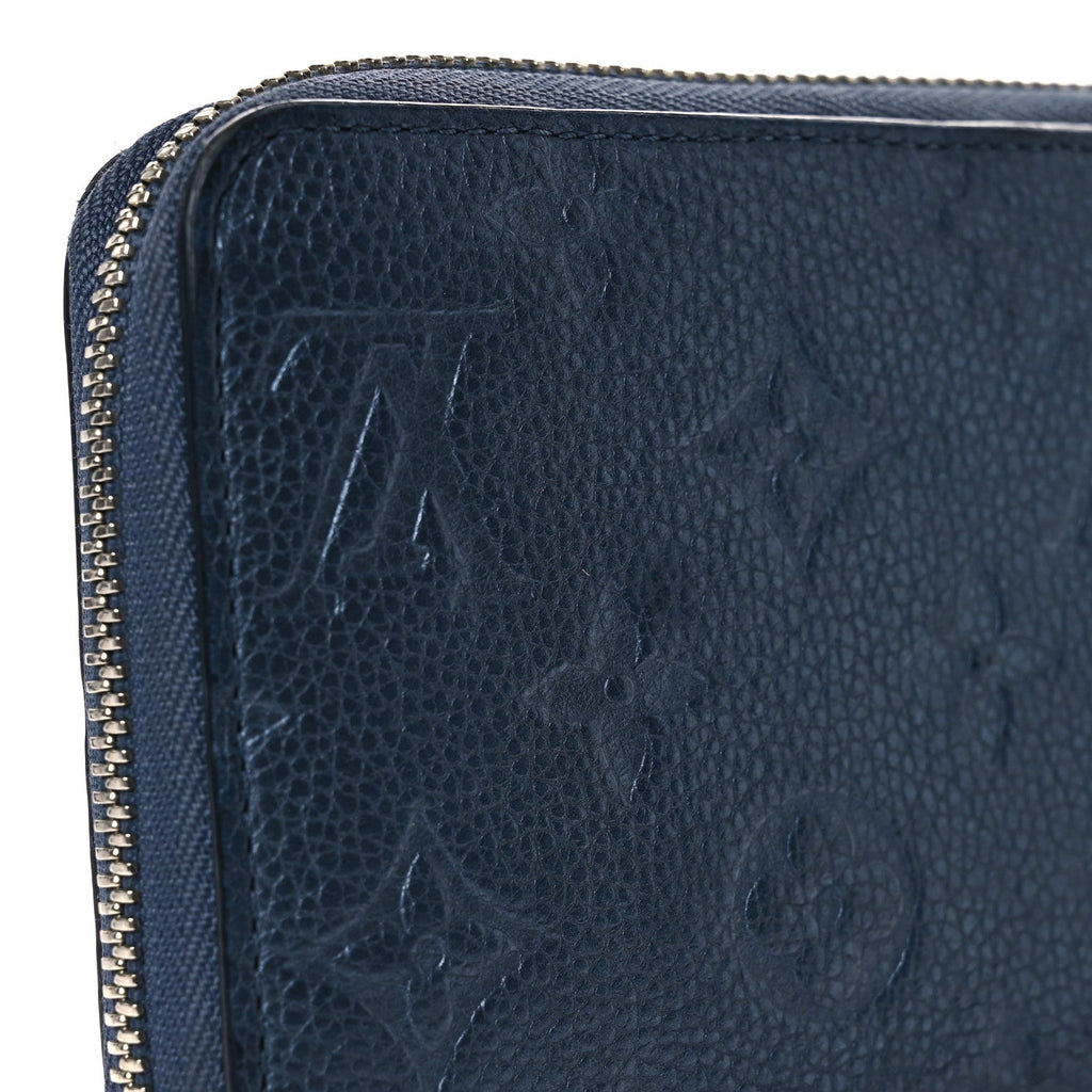 Louis Vuitton Metallic Empreinte Monogram Zippy Wallet Navy Nacre