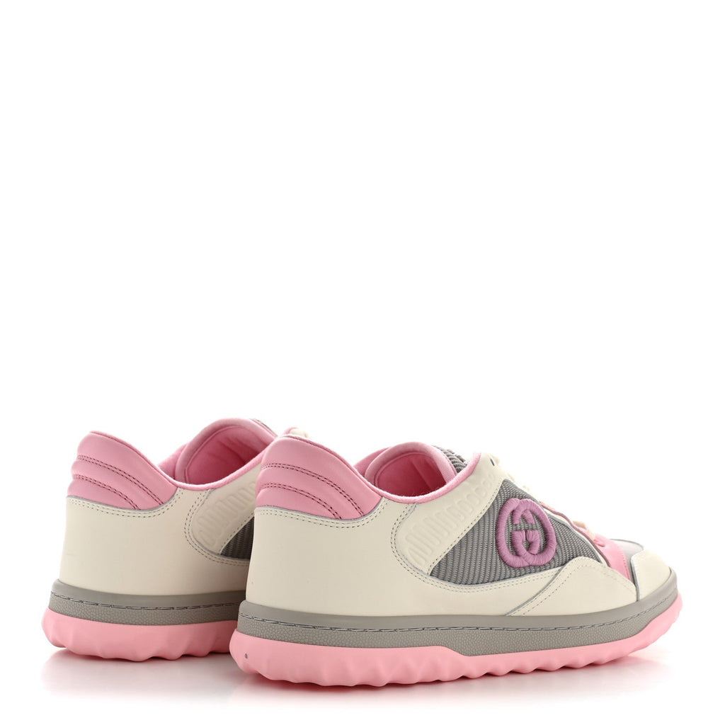 Gucci Dali Soft Calfskin Womens Mac80 Sneakers 38.5 Off White Grey Sky Light Rose