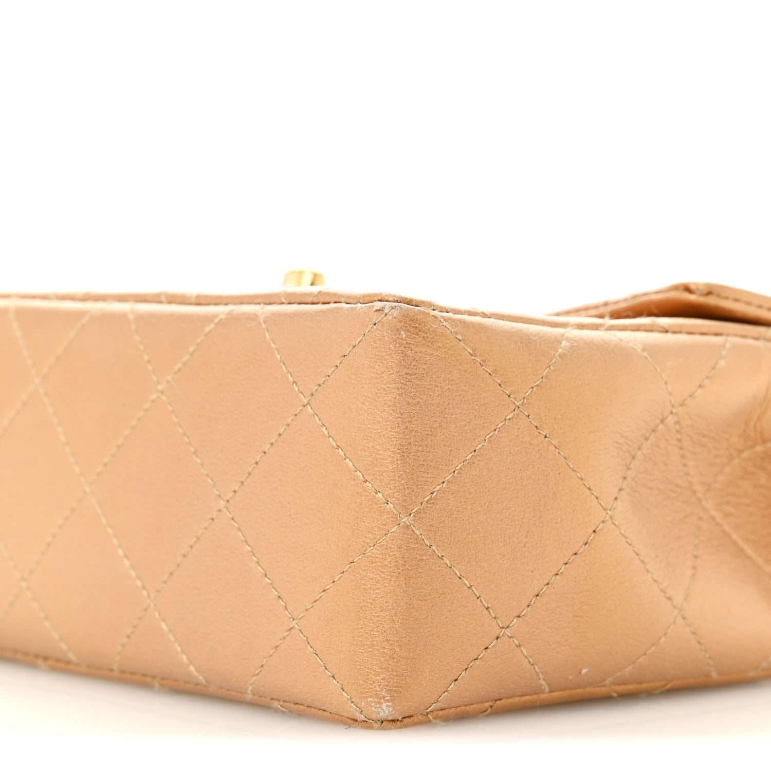 Chanel Metallic Lambskin Quilted Mini Square Flap Bronze
