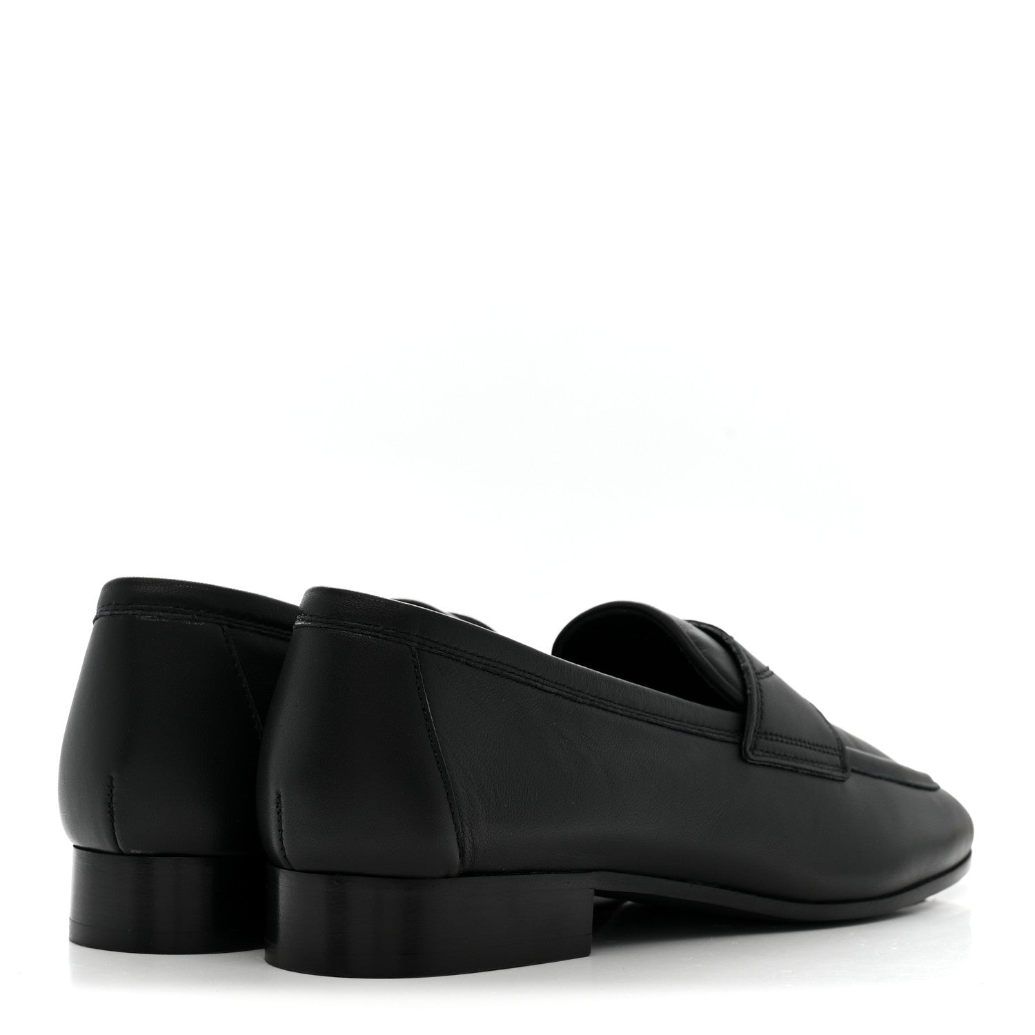 Lambskin Womens Stitched CC Loafers 35 Black