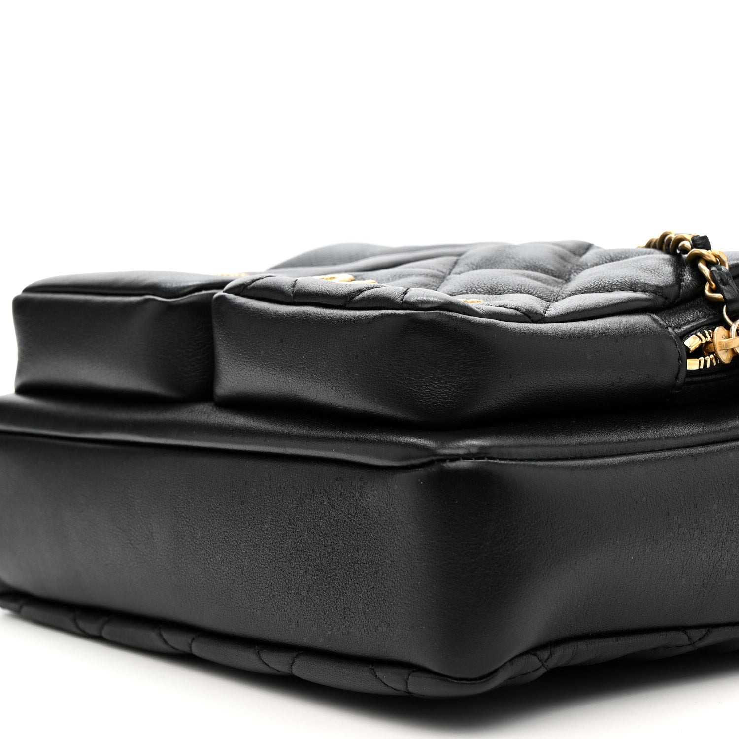 Chanel Calfskin Quilted Large Camera Case Black