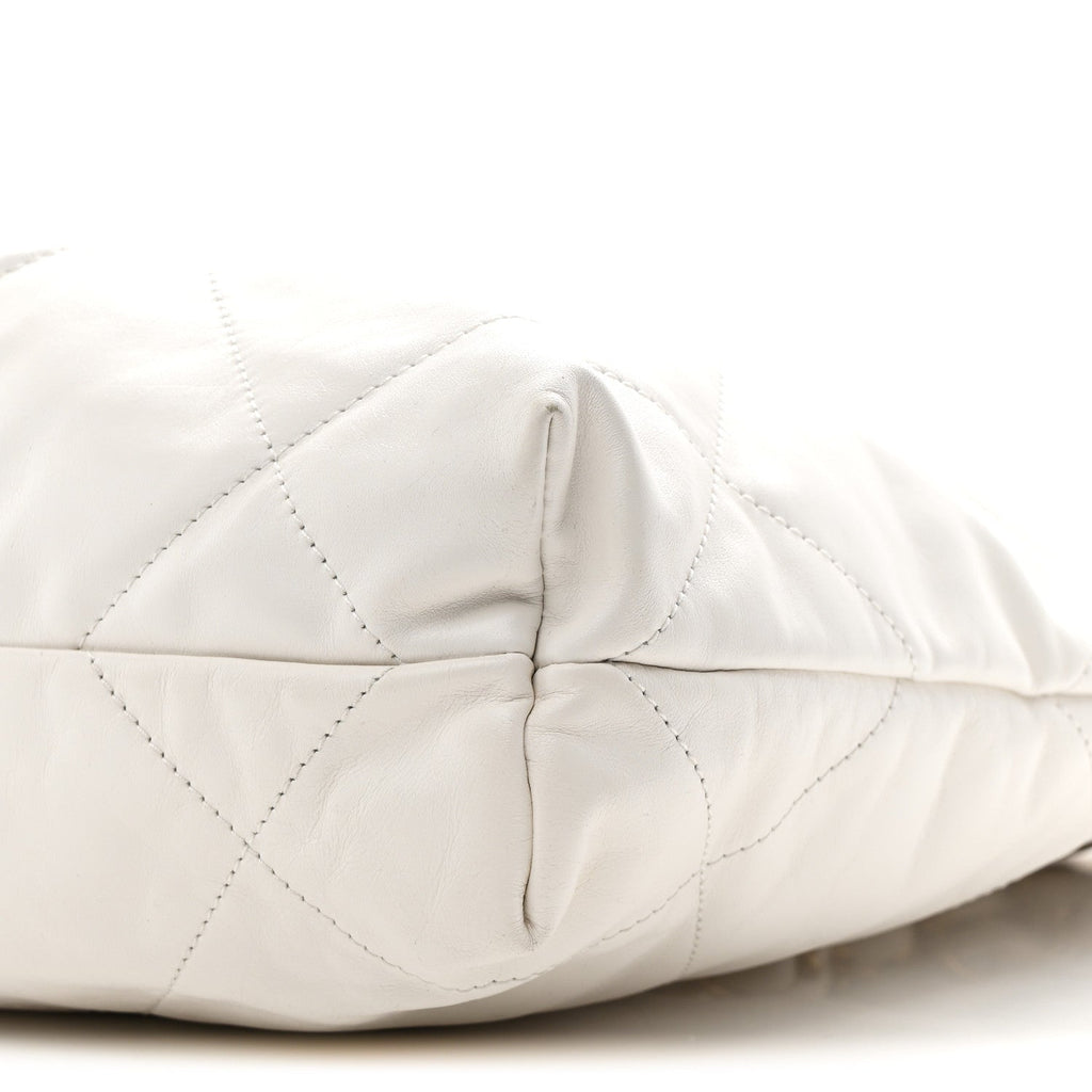 Chanel Shiny Calfskin Quilted Small Chanel 22 White