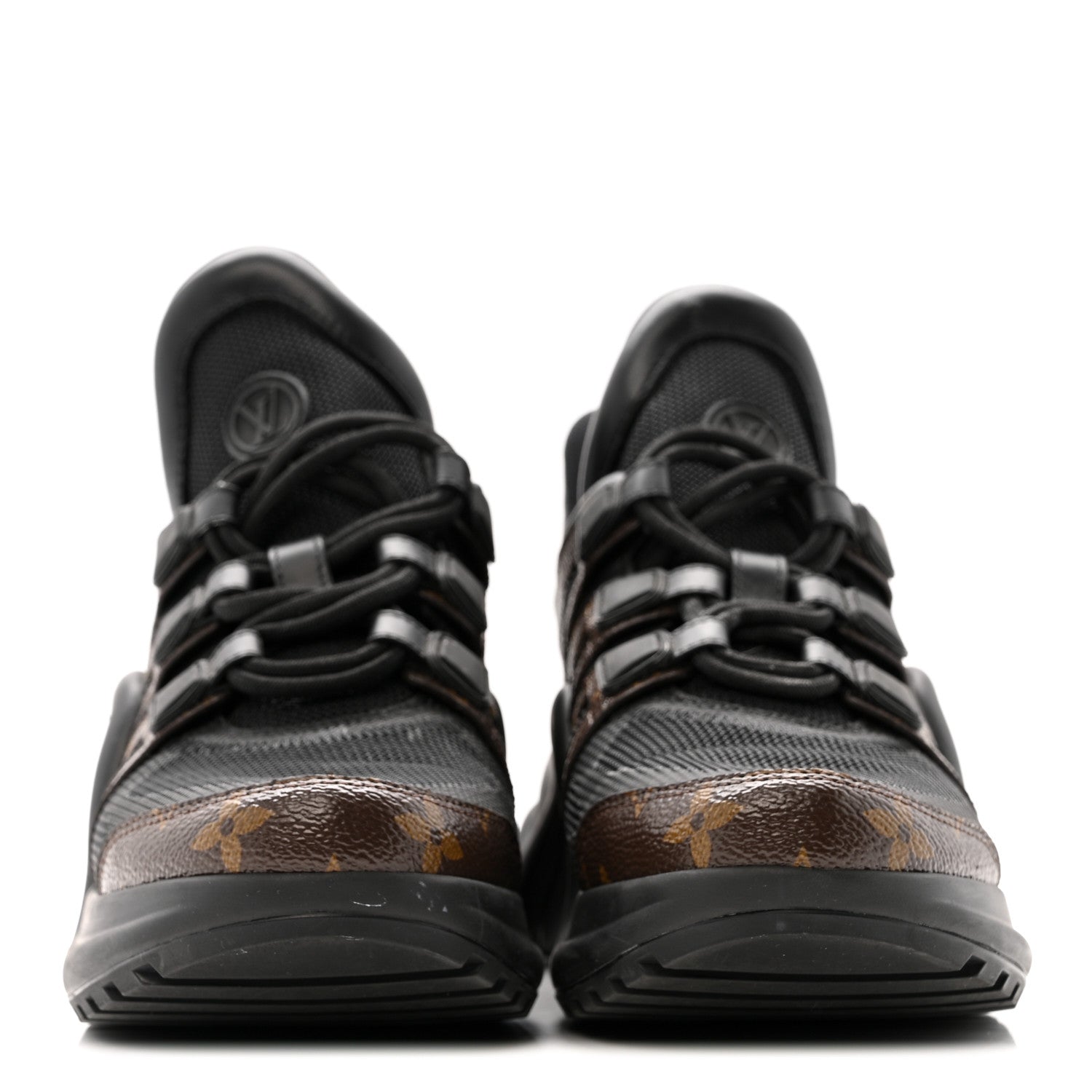Louis Vuitton Calfskin Patent Monogram LV Archlight Sneakers 36 Black