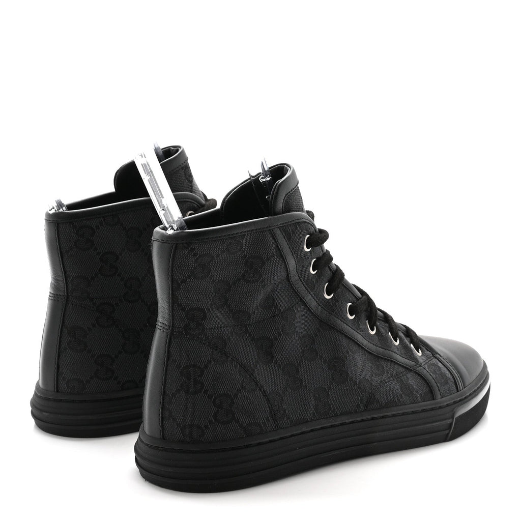 Gucci Monogram High Top Sneakers 38 Black