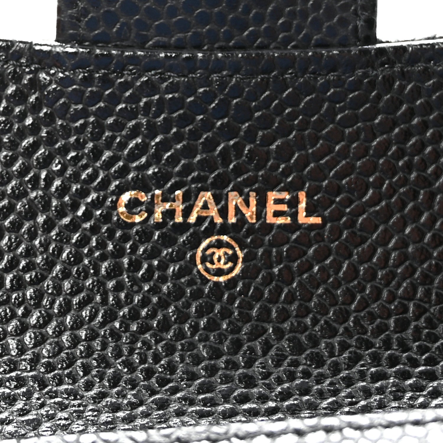 Caviar Quilted Flap Card Holder Wallet Black