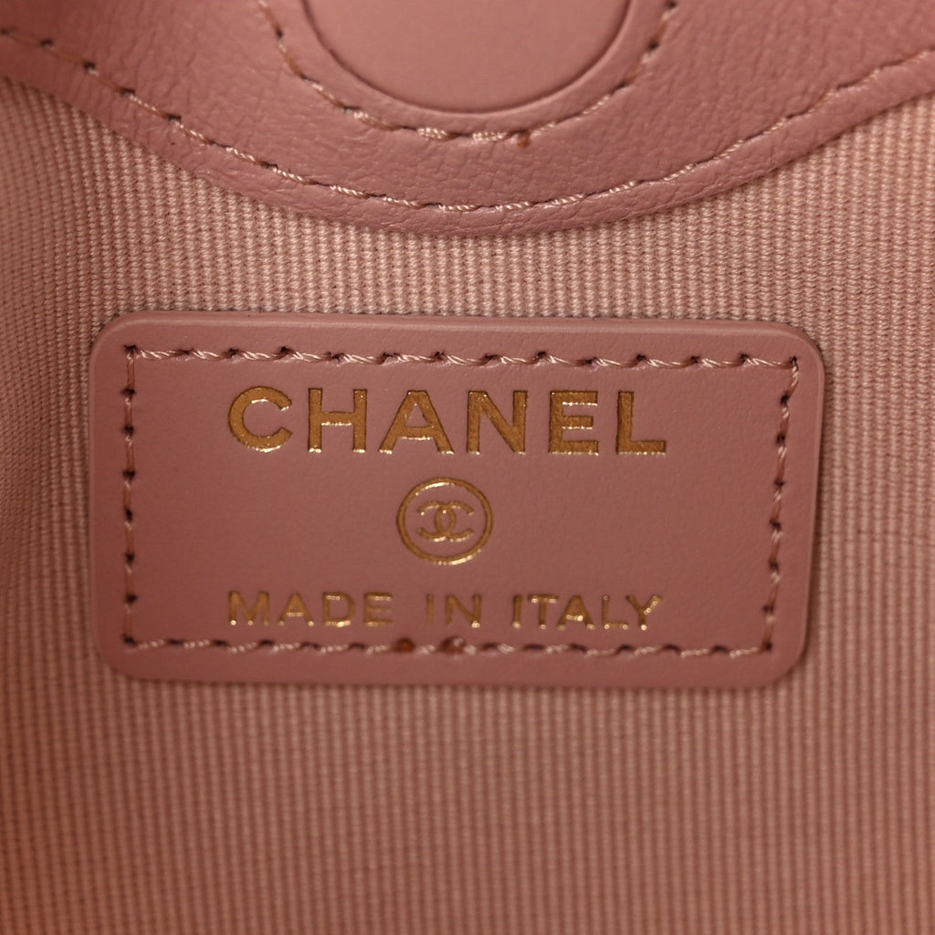 Chanel Suede Shiny Crumpled Calfskin Quilted Micro 31 Shopping Bag Light Pink