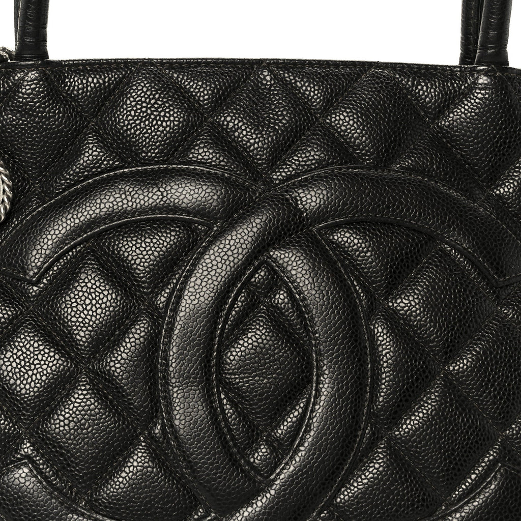 Chanel Caviar Quilted Medallion Tote Black