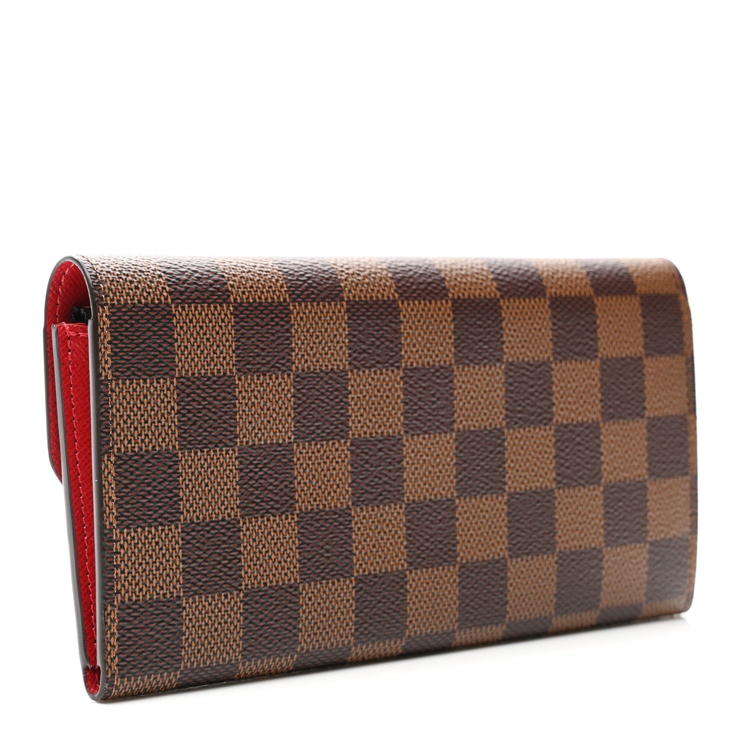 Louis Vuitton Damier Ebene Emilie Wallet Red