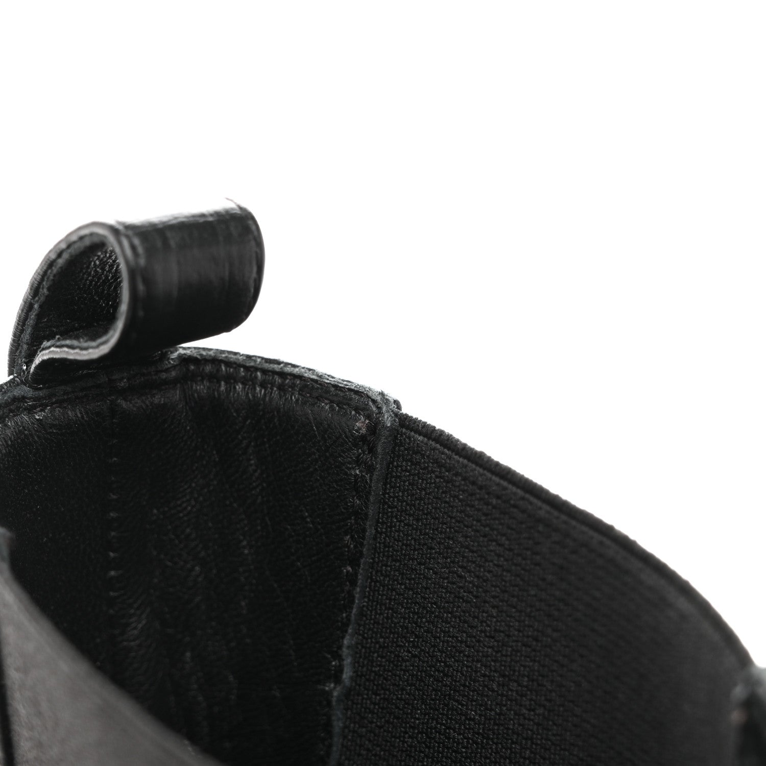 Crumpled Calfskin Patent Cap Toe Short Boots 39.5 Black