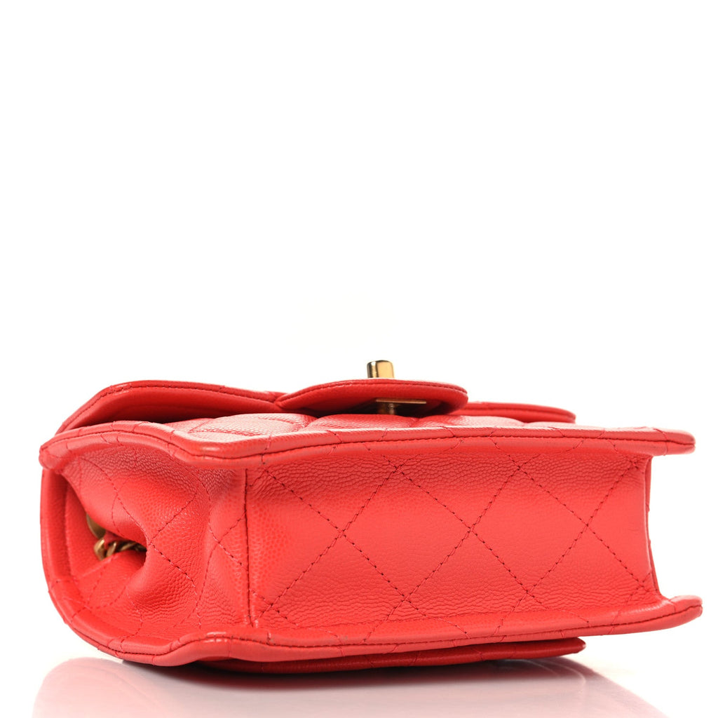 Chanel Caviar Quilted Mini Sweet Classic Flap Red