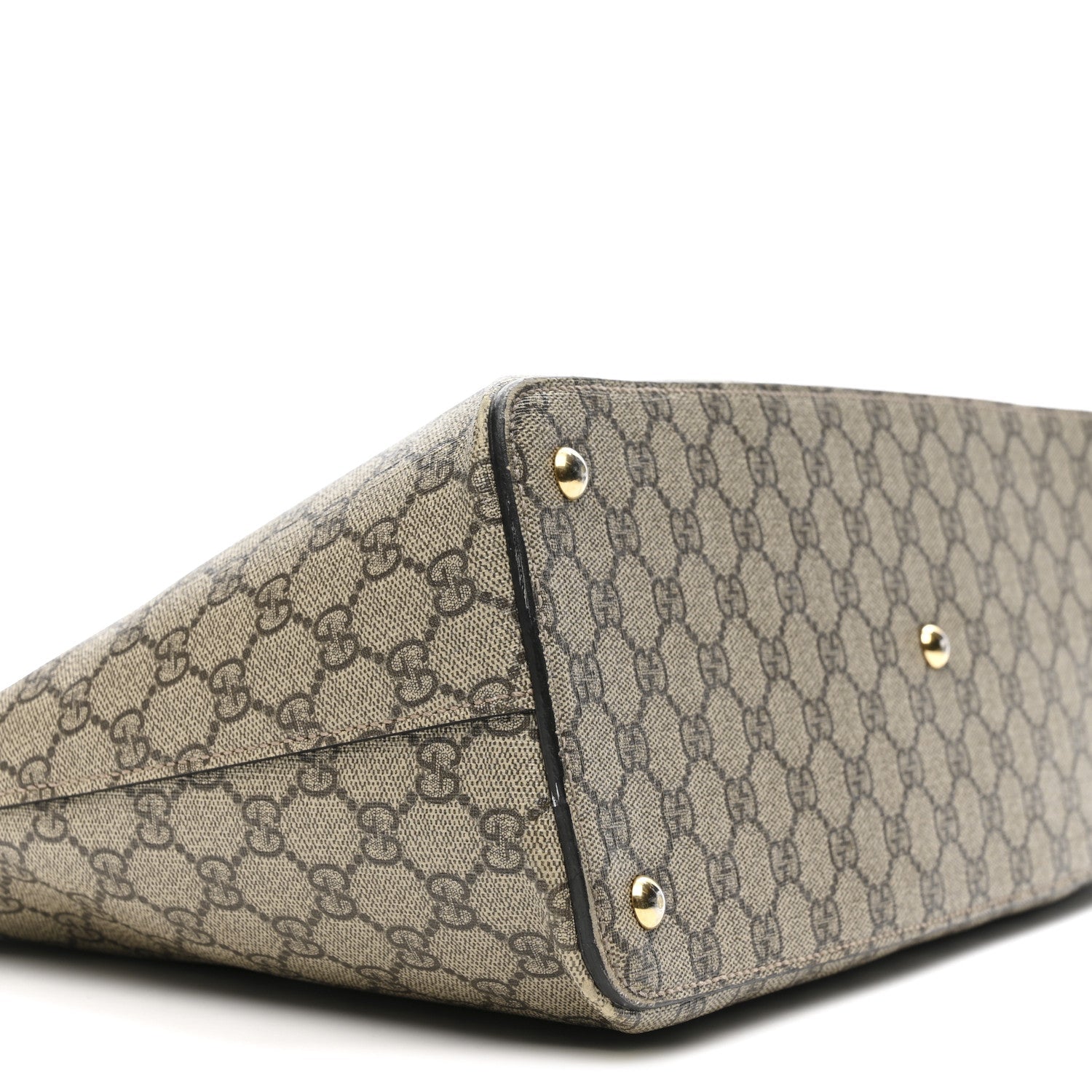 Gucci GG Supreme Monogram Small Zip Top Tote Beige Tuscany