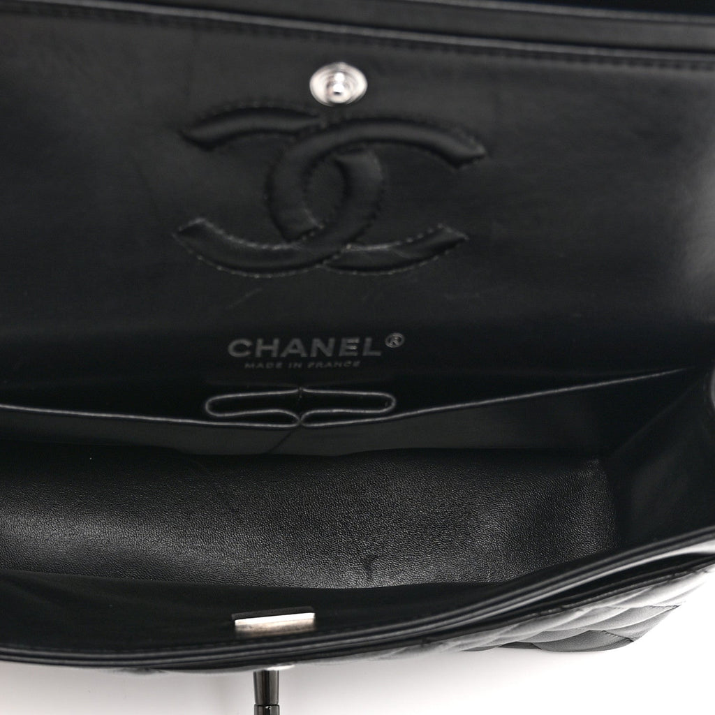 Chanel Lambskin Quilted Small Double Flap So Black