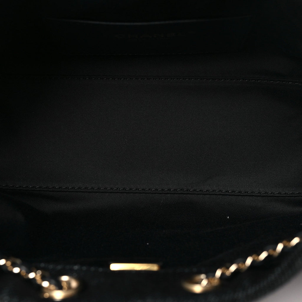 Chanel Denim Quilted Mini Chanel 25 Handbag Dark Blue