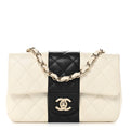 Chanel Lambskin Quilted Mini Rectangular Flap White Black