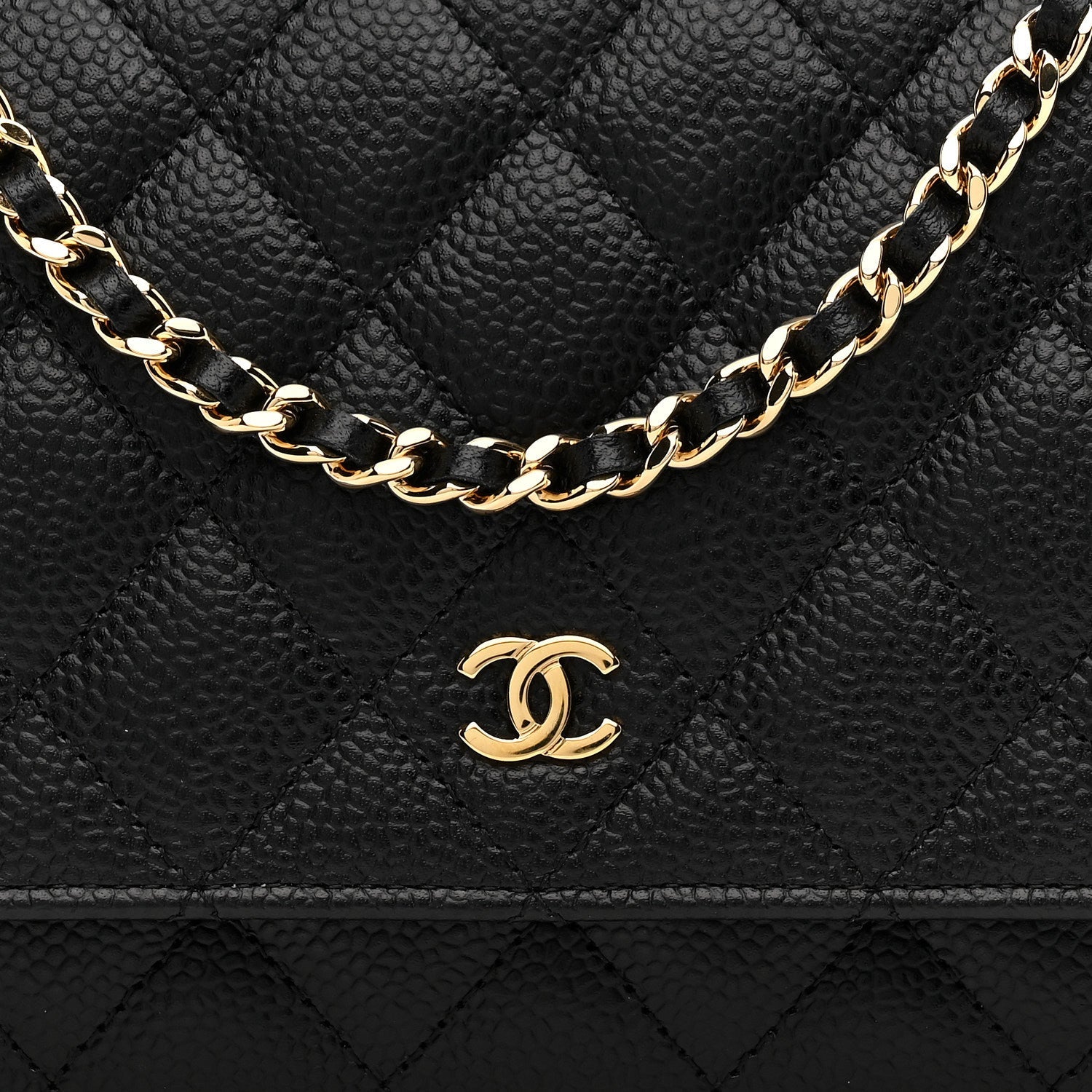 Chanel Caviar Quilted Wallet on Chain WOC Black