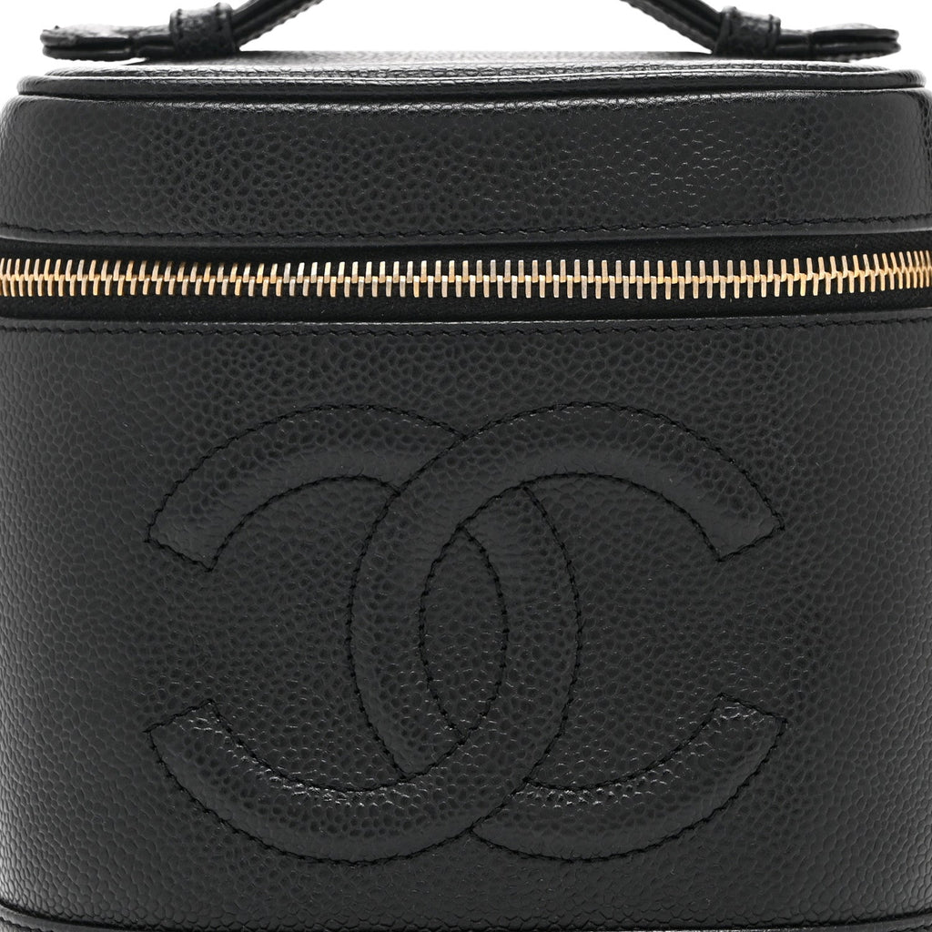 Chanel Caviar Vanity Cosmetic Case Black