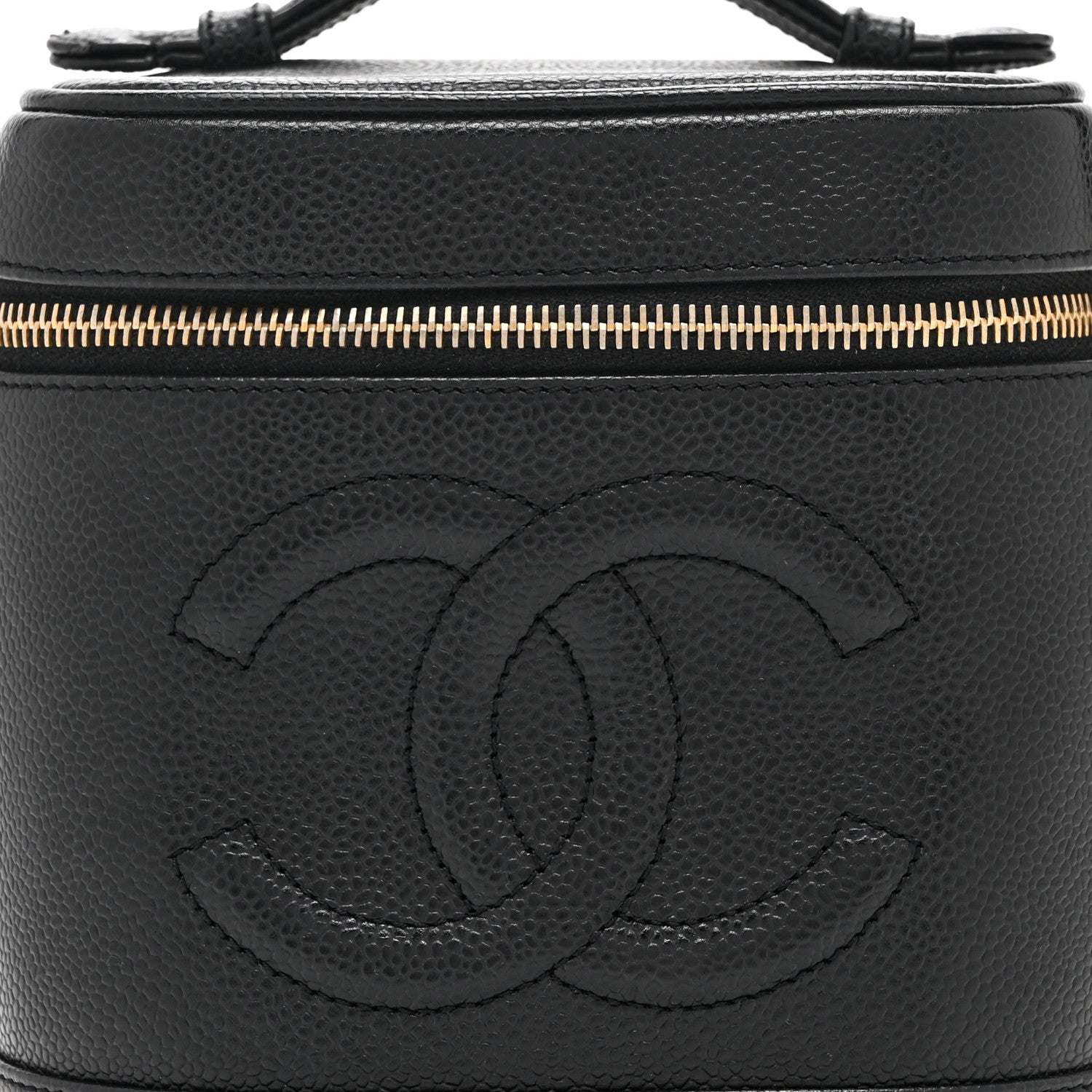 Chanel Caviar Vanity Cosmetic Case Black