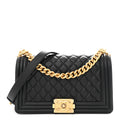 Chanel Lambskin Quilted Medium Boy Flap Black