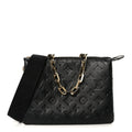 Louis Vuitton Lambskin Embossed Monogram Coussin PM Black