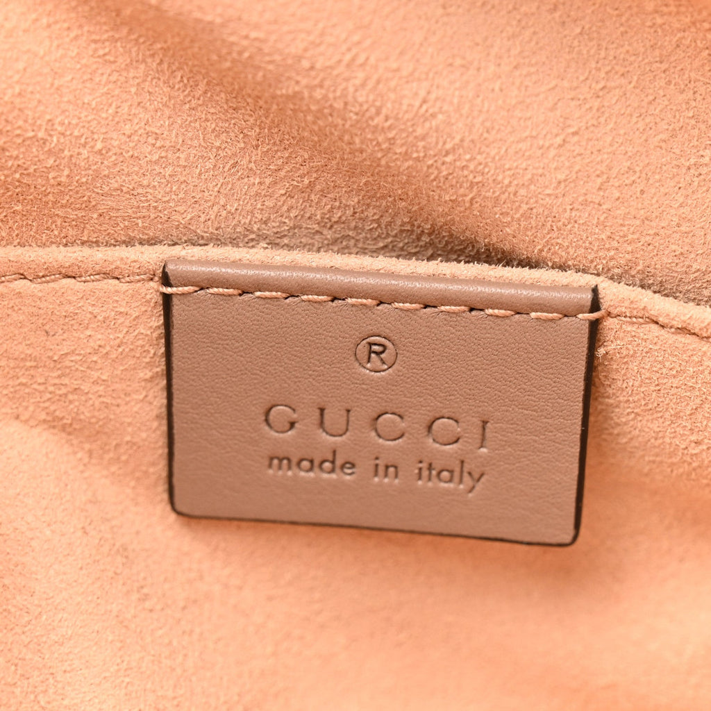 Gucci Calfskin Matelasse GG Marmont Belt Bag 75 30 Porcelain Rose