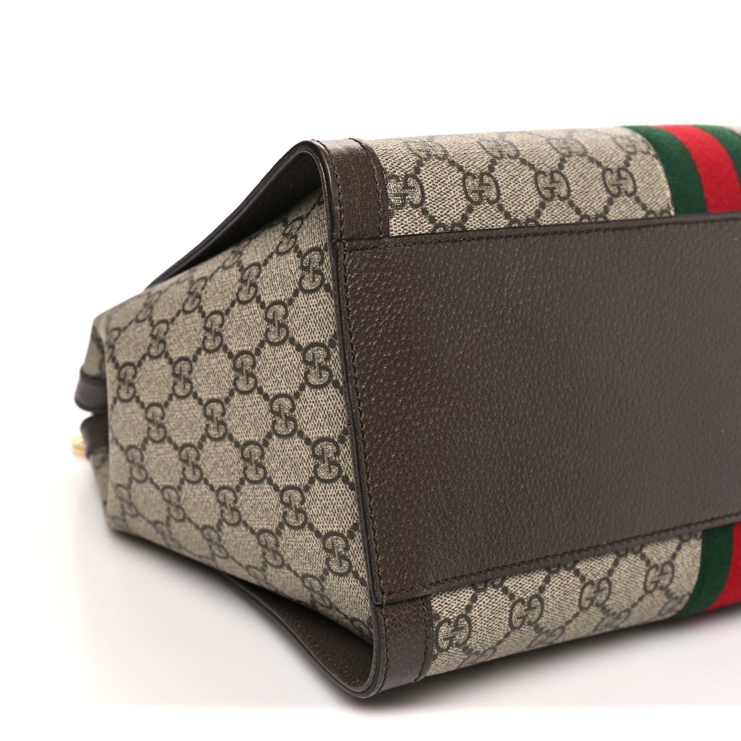 Gucci GG Supreme Monogram Web Medium Ophidia Tote Bag Brown