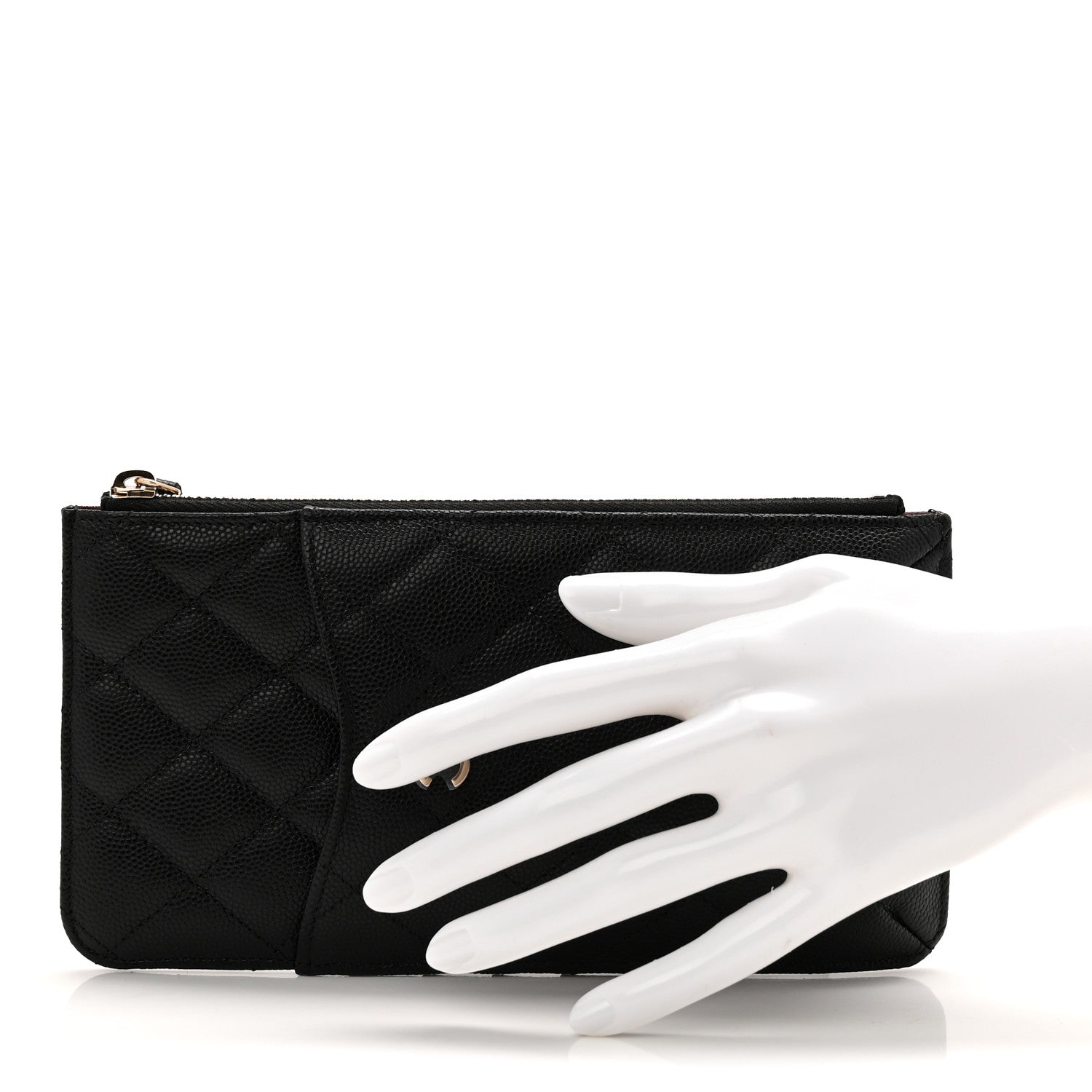 Caviar Quilted Classic iPhone Pouch Black