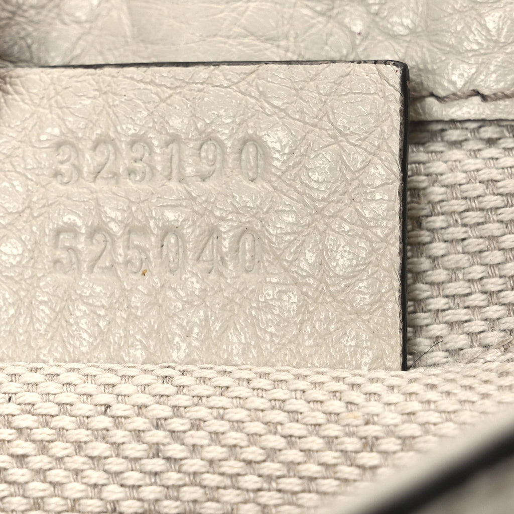 Gucci Pebbled Calfskin Small Soho Flap Crossbody Off White