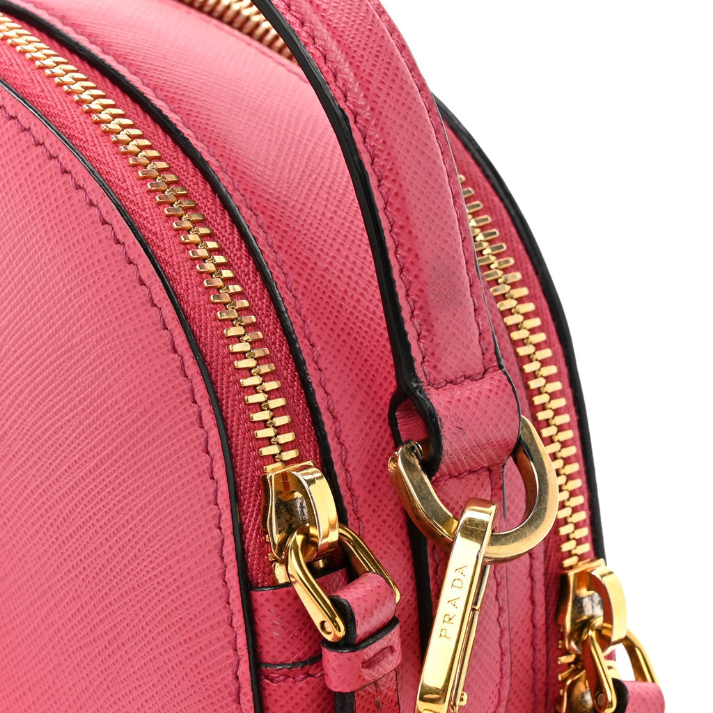 Prada Saffiano Lux Odette Crossbody Magenta