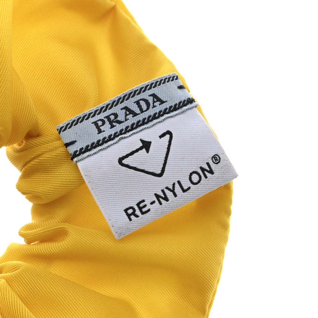 Prada Re-Nylon Metal Logo Scrunchie Giallo
