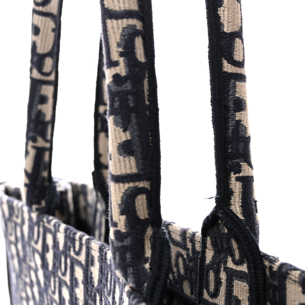 Christian Dior Oblique Large Book Tote Blue Multicolor