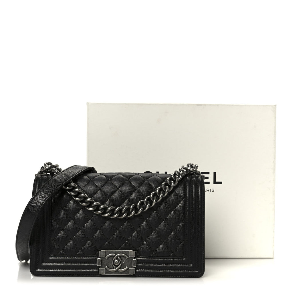 Chanel Caviar Quilted Medium Boy Flap Black