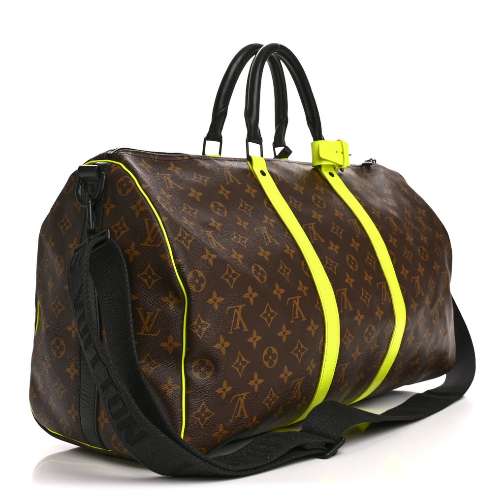 Louis Vuitton Monogram Macassar Keepall Bandouliere 50 Florescent Yellow