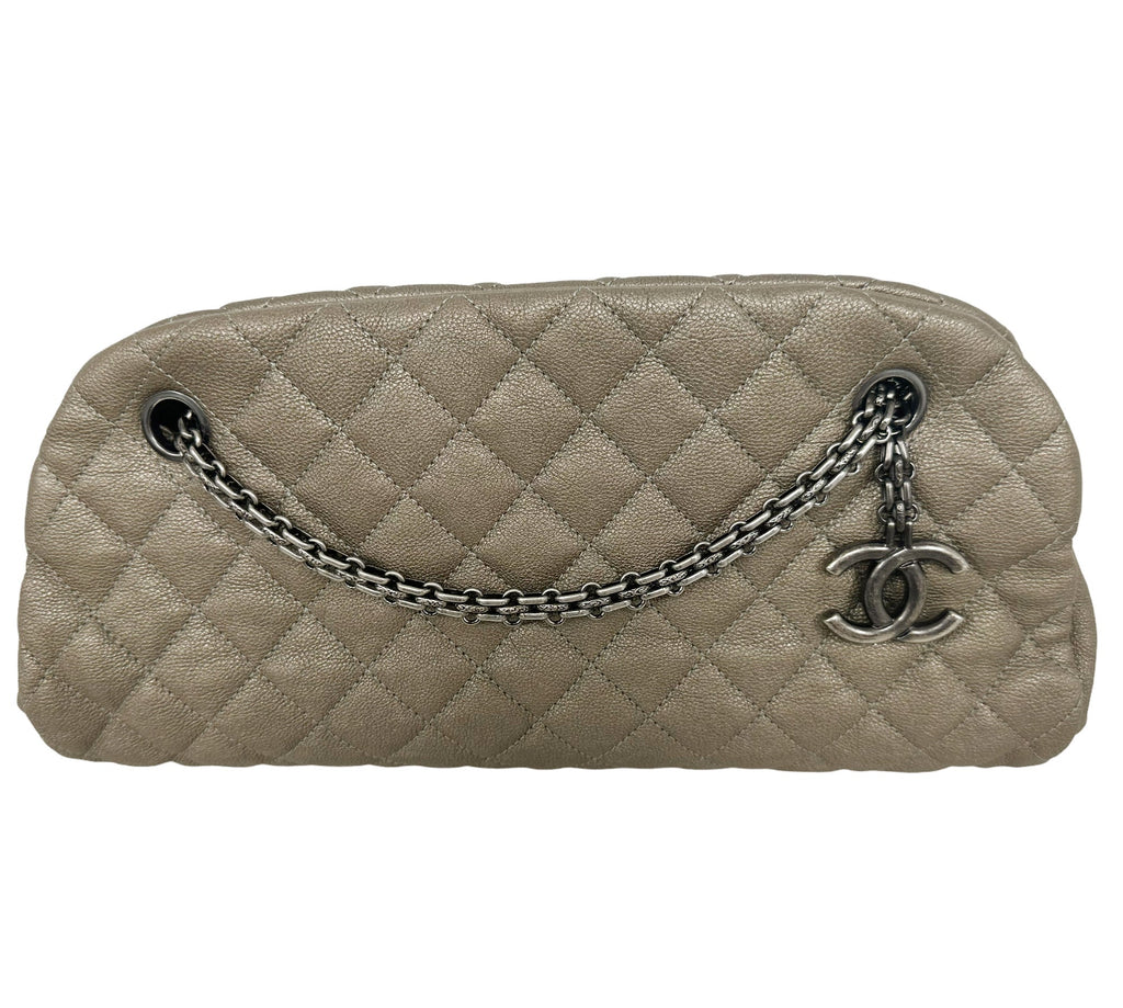 Chanel Mademoiselle Bowling Bag Bronze Caviar Leather Chain Shoulder Bag