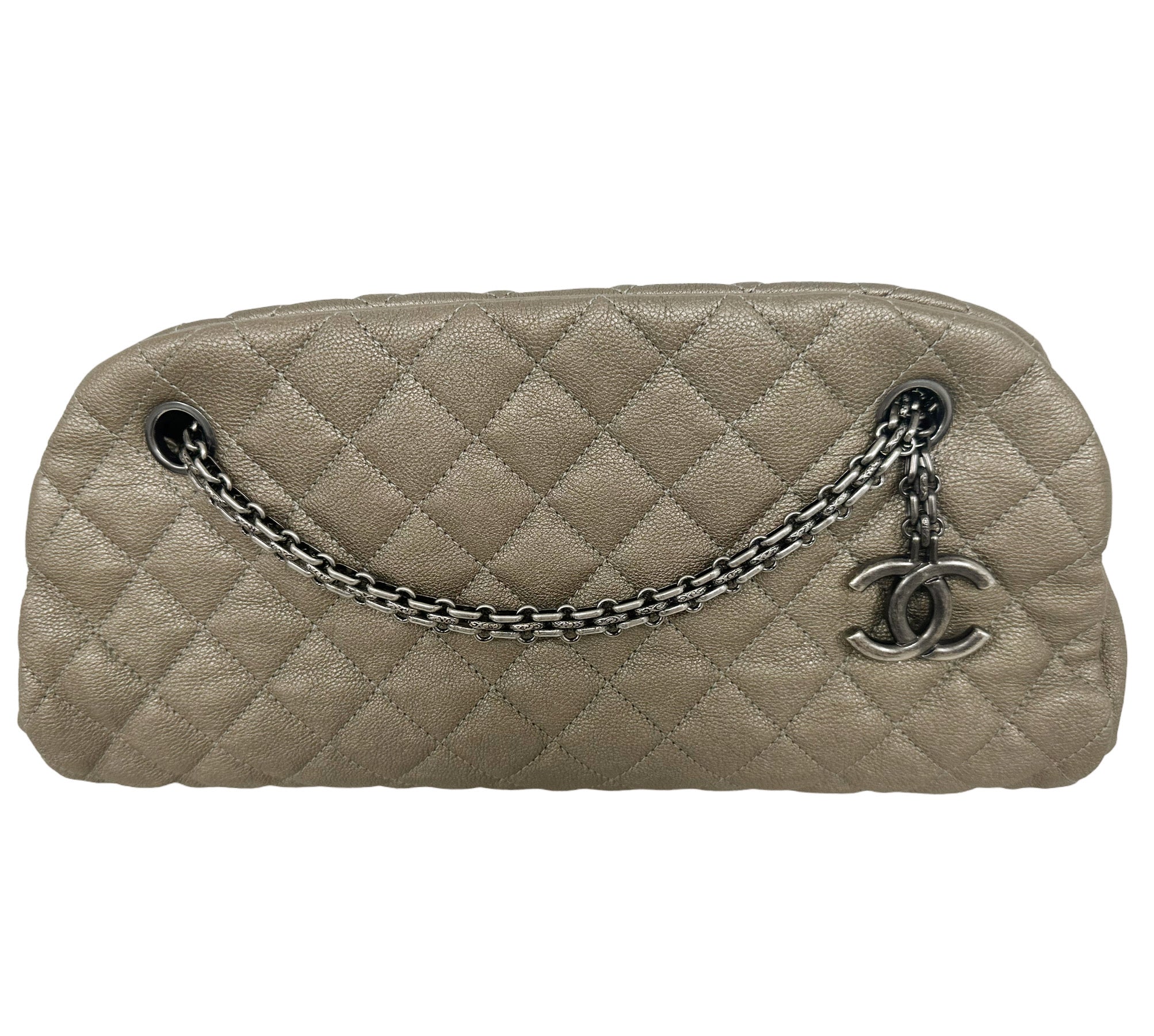 Chanel Mademoiselle Bowling Bag Bronze Caviar Leather Chain Shoulder Bag