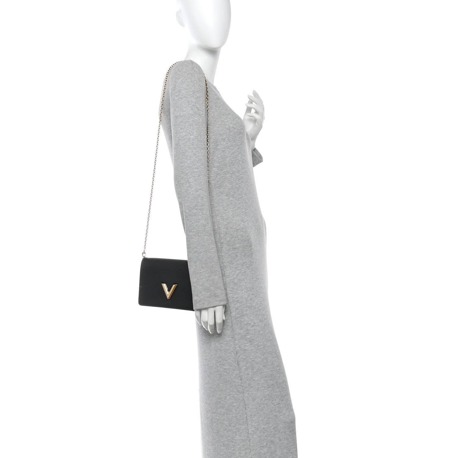 Louis Vuitton Epi Twist Belt Chain Wallet Black