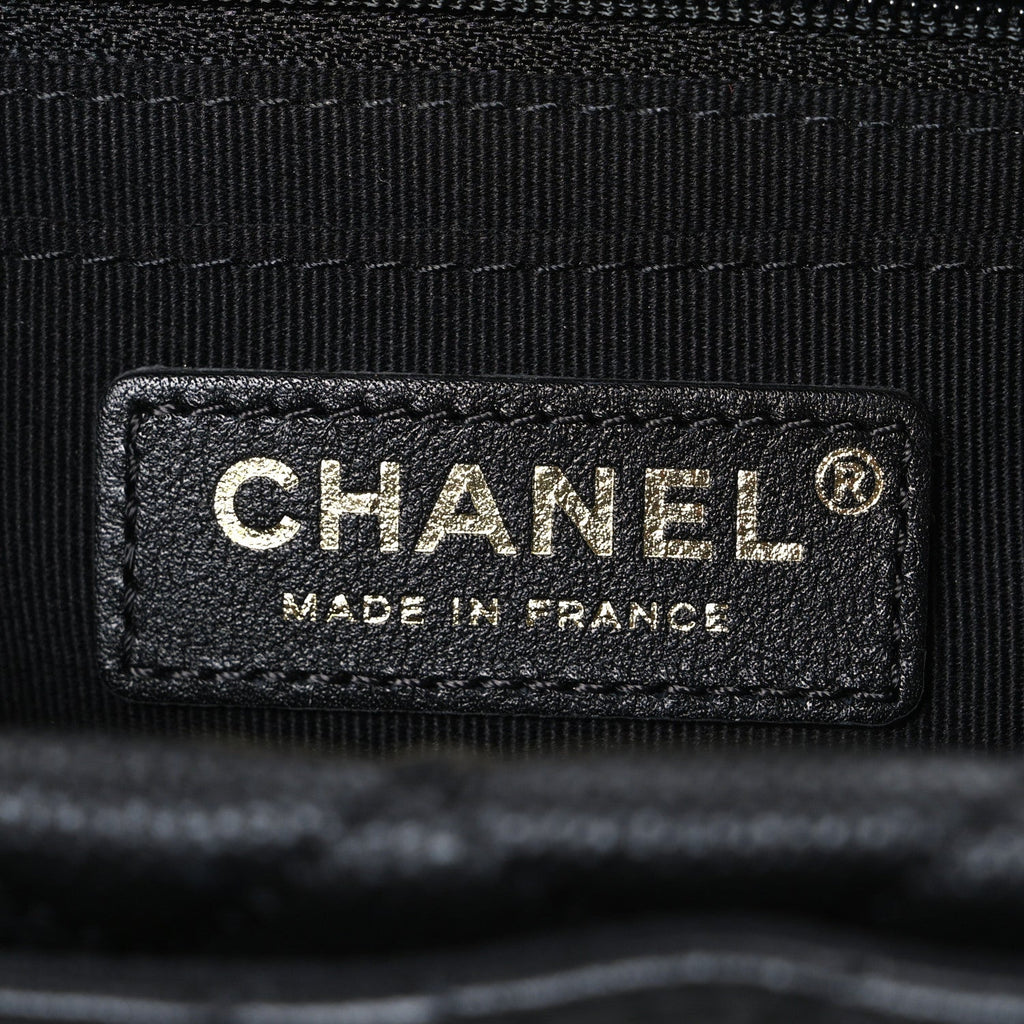 Chanel Caviar Calfskin Quilted Small Top Handle Flap Black
