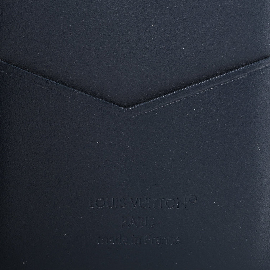 Louis Vuitton Calfskin Monogram Shadow Pocket Organizer Navy Blue White