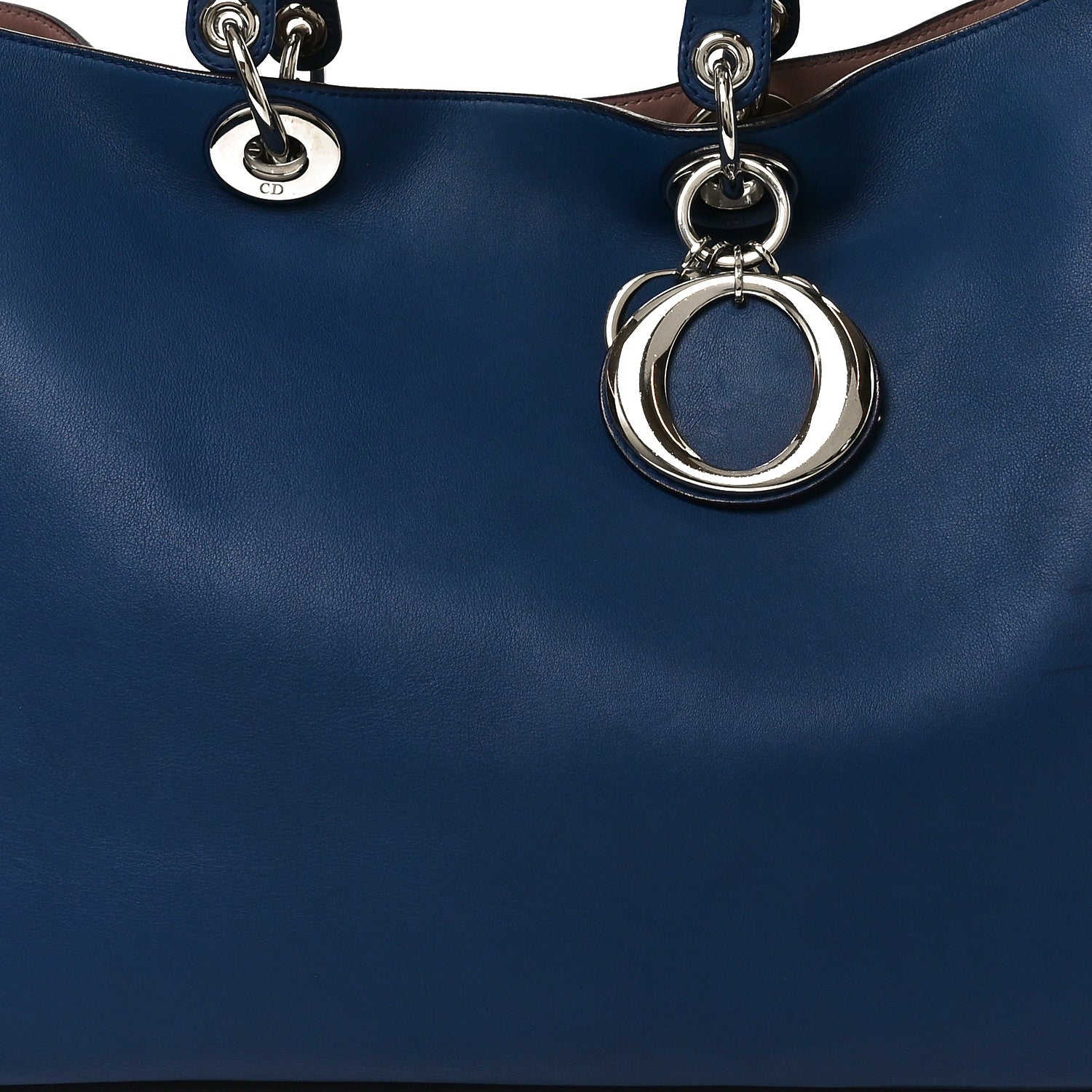Christian Dior Smooth Calfskin Large Diorissimo Tote Blue