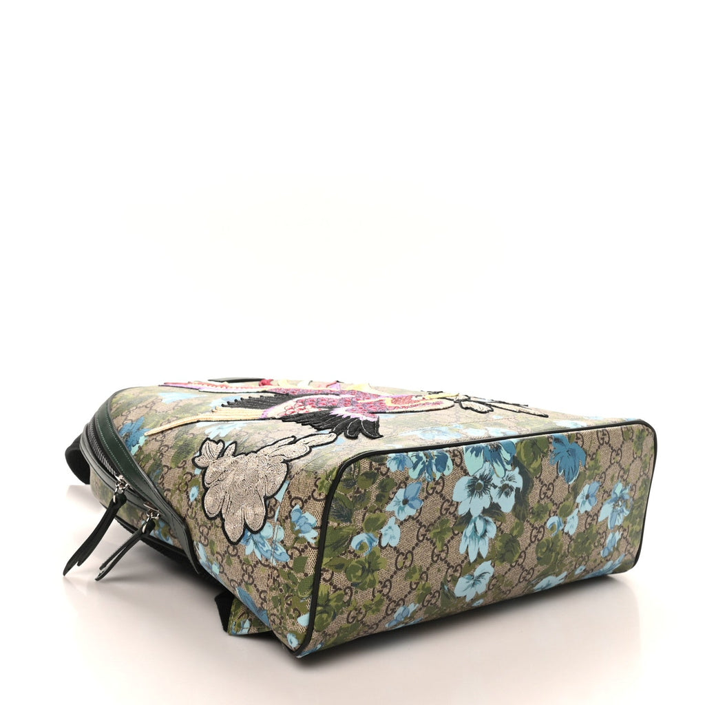 Gucci GG Supreme Monogram Blooms Bird Embroidered Dome Backpack