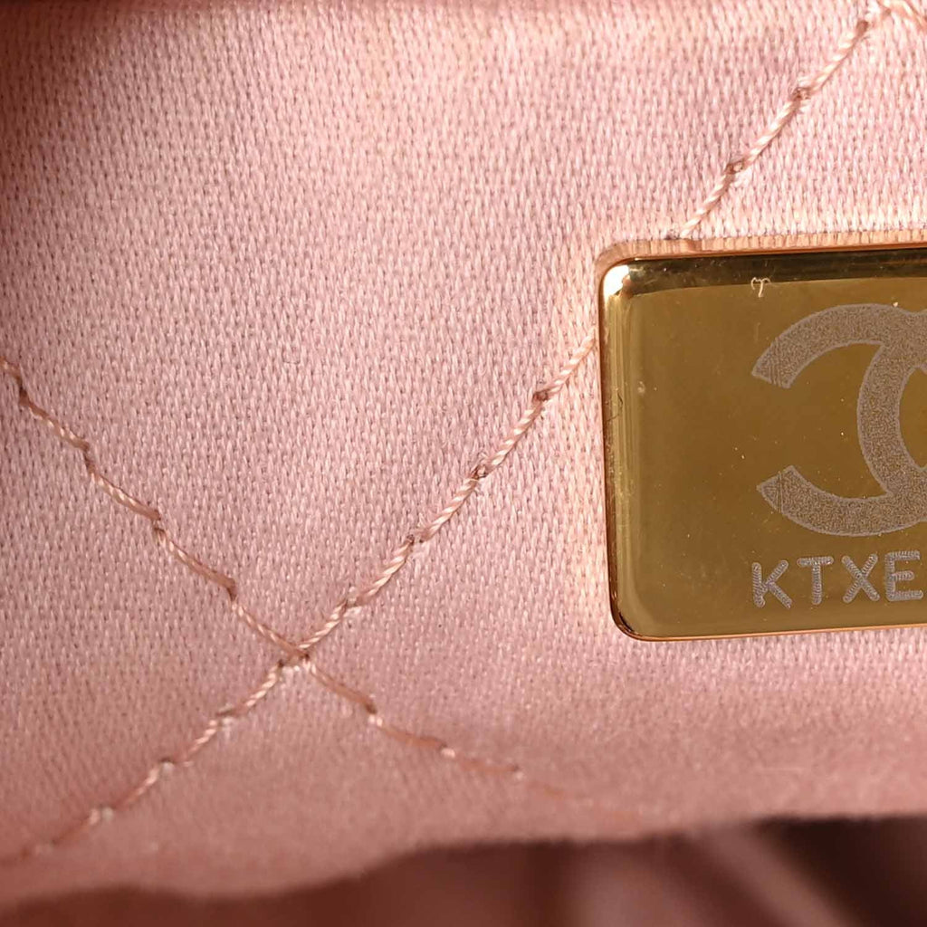 Chanel Shiny Calfskin Quilted Mini Chanel 22 Light Pink
