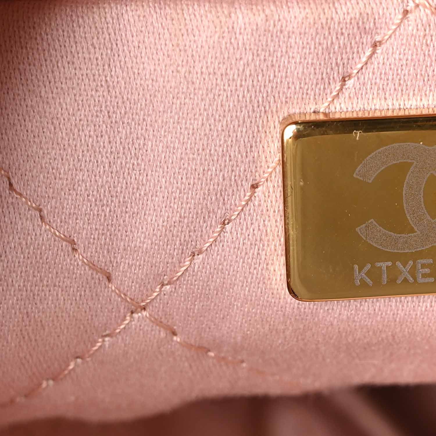 Chanel Shiny Calfskin Quilted Mini Chanel 22 Light Pink