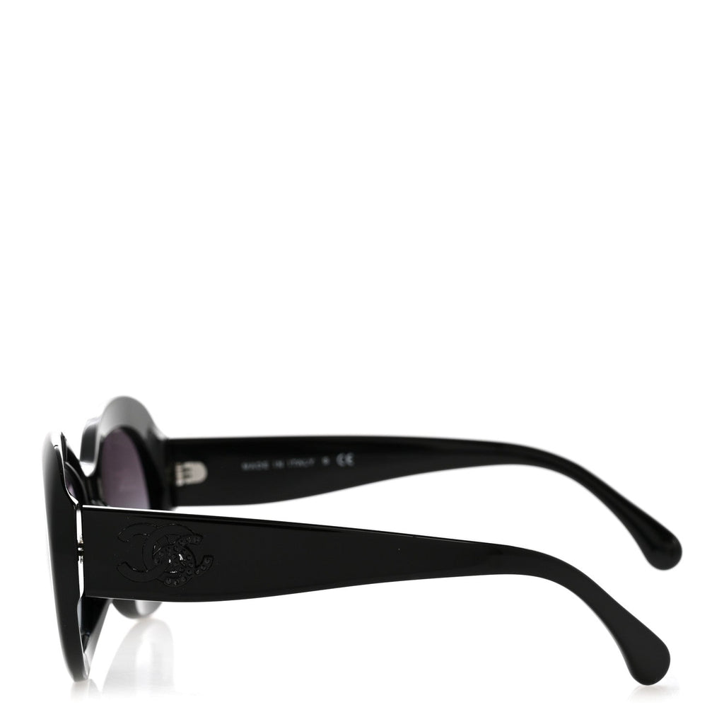Acetate Polarized Oval CC Sunglasses 5469-B-A Black