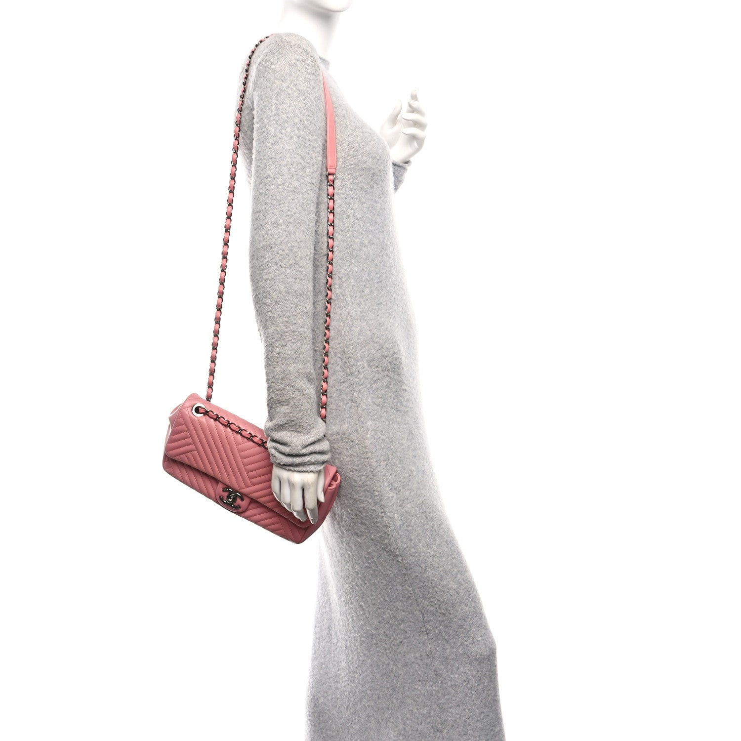 Chanel Lambskin Quilted Medium CC Crossing Flap Pink